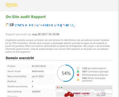 Website SEO Audit rapport